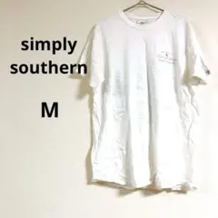 海外古着✨simply southern 【M】Tシャツ ホワイト 半袖 地図柄