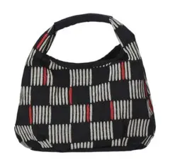 布製 新品タグ付きKUROCHIKU 京都くろちく ミニラウンドバッグ 市松 黒