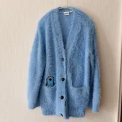 GU パペットスンスン カーディガン ブルー M ふわふわ 完売 コラボ 美品