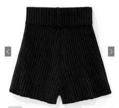 新品タグ付き☆グレイル☆ハイウエストリブニットショートパンツ☆ブラック