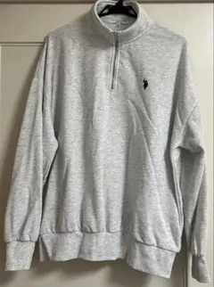 U.S. POLO ASSN. グレー ハーフジップ トレーナー M