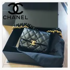 【CHANEL】ミニ フラップ バッグ ラムスキン　黒  新品未使用