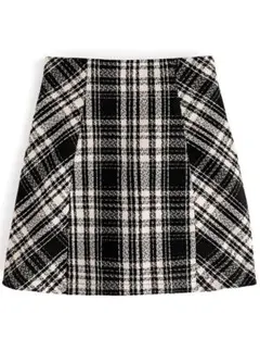 GRLグレイル新品インパン付き黒白チェックミニスカートS