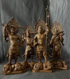 仏教工芸品　時代彫刻　一刀彫　極上彫　木彫仏像 木彫り 仏像 虚空蔵菩薩座像 彫刻 一刀彫 天然木檜材 仏教工芸品 F