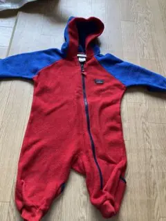 L.L.Bean フリース ロンパース 12M レッド ブルーのサムネイル