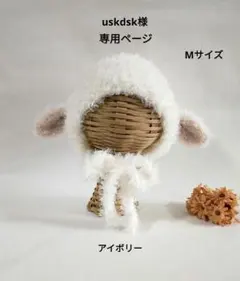uskdsk様 専用ページ ✳ ひつじ耳ボンネット もこもこ毛糸