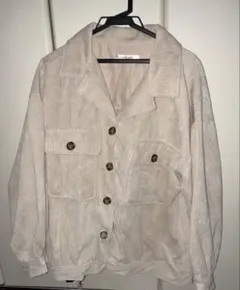 ベージュ コーデュロイ ジャケット レディース