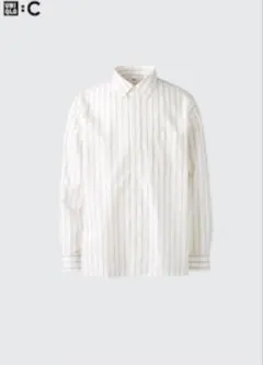 UNIQLO ホワイトストライプ ボタンダウンシャツ