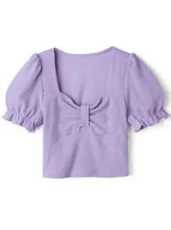 【美品】GRL リボンハートネックショート丈ニットトップス