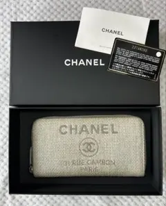 正規品【CHANEL】ドーヴィルキャンバス長財布 グレー - メルカリ
