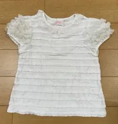mezzo piano メゾピアノ フリル Tシャツ ホワイトのサムネイル