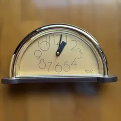 【新品未使用】CITIZEN アーチ型置時計 ゴールド/ブラウン　箱あり