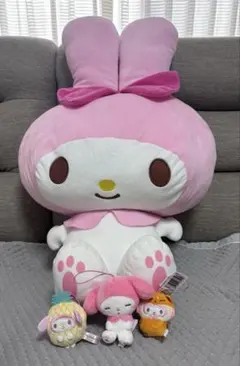マイメロディ　4体　超超BIG ぬいぐるみ　みみむすび