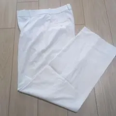 UNIQLO ホワイト タックワイドパンツ 丈長め