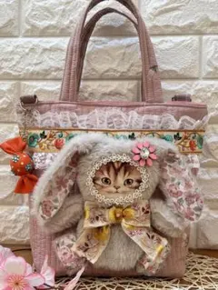 コヤンイサムチョン　イブル刺繍キルト&リバティ&インド刺繍リボンバッグ