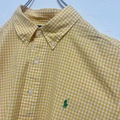 ラルフローレン 古着 BDシャツ 半袖 チェック柄 刺繍ロゴ ワンポイント