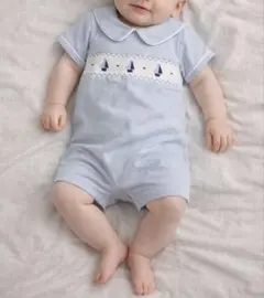 美品⭐️Next 刺繍入りロンパース　ヨット　ボート　船　　ブルー　青　水色