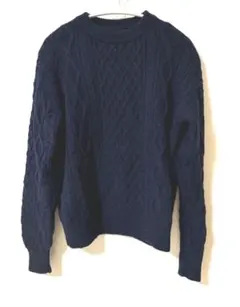 無印良品/ネイビー ケーブルニットセーター Mサイズ