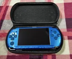 PSP-3000 本体 青色 専用ケース付き※バッテリーなし