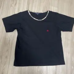 バーバリーロンドン 半袖Tシャツ M ブラック ワンポイント刺繍 ノバチェック