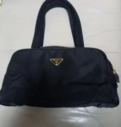 訳あり　プラダ 三角ロゴ レザー ナイロン ミニ ハンドバッグ