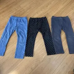 キッズレギンス3点セット（青・黒・グレー） UNIQLO 100cm