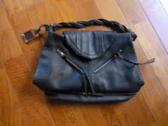 ブラック レザー バッグ Samantha Thavasa