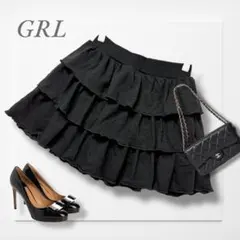 【未使用品】グレイル◆ミニスカート 黒 フリル キュロット ガーリー キュート