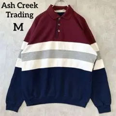 【90s】ポロスウェットラガーシャツ ニット ヴィンテージ ボーダー