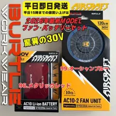 2026年最新バートル メタリックゴールドファン×バッテリーブラック30v
