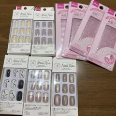 【新品未使用】ほぼ半額！ネイルチップ5箱＋専用両面テープ4枚付き 大容量セット