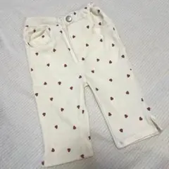 petitmain プティマイン アイボリー ハート柄 パンツ 80cm