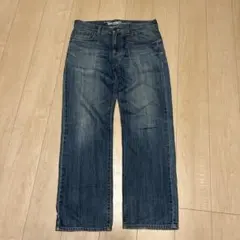 old navy ストレートデニムパンツ ヴィンテージ加工 シルバー ブルー