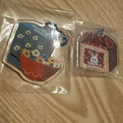 アクリルキーホルダーセット 花とウサギ2個セット