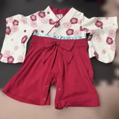 PUFF 2 KIDS 花柄着物袴風ロンパース70サイズ