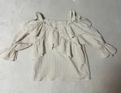 アイボリーストライプ半袖トップス