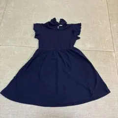 ネイビー フリル襟 ノースリーブワンピース 130cm