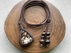 マクラメネックレス　天然石スティックアゲート　No.73