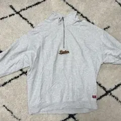 Dickies グレー ハーフジップ トレーナー L