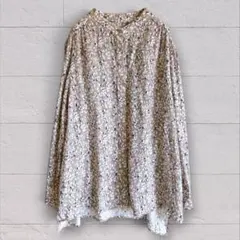 23区】✨新品タグ付 3L 長袖ブラウス 総柄 小花 グレージュ ゆったり 