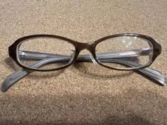 ブラウン プラスチックフレーム メガネ