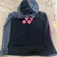 YONEX フード付き長袖ウェア ブラック/グレー/ピンク