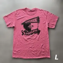 アメリカ古着半袖Tシャツ ピンク L タイガー PINK ジャガー アメカジ 桃のサムネイル