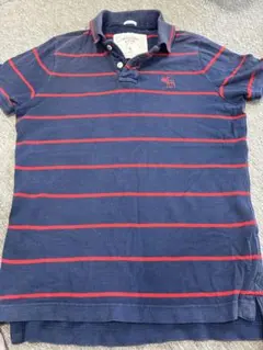 Abercrombie & Fitch XL ポロシャツ ネイビー/レッドストラ