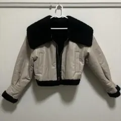 ビックカラーショート丈ムートンジャケット GRL k9055b グレージュ