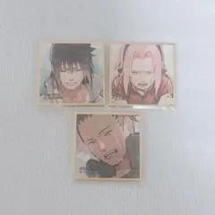 NARUTO 豆ガシャ色紙　サスケ　サクラ　奈良シカマル 泣き顔　vol.1