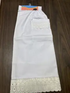 レース付きホワイトエプロン　前掛け　昭和　レトロ　エプロン