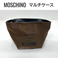 【極美品】MOSCHINO モスキーノ マルチケース ポーチ ブラウン 光沢感