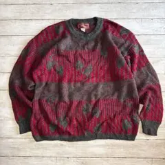 ヴィンテージ Worthington 総柄ニット Lサイズ　ゆるダボメンズ古着