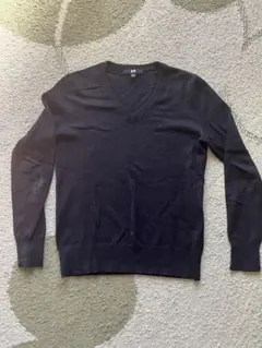 UNIQLO カシミア ブラック Vネックセーター S 男子　女子